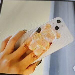 White Smartphone with Bear Grip